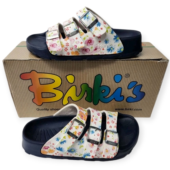 BiBi Shoes - BIRKI'S by Birkenstock Sansibar Womens Size 5.5 EU 36 Magic Flower White Sandals